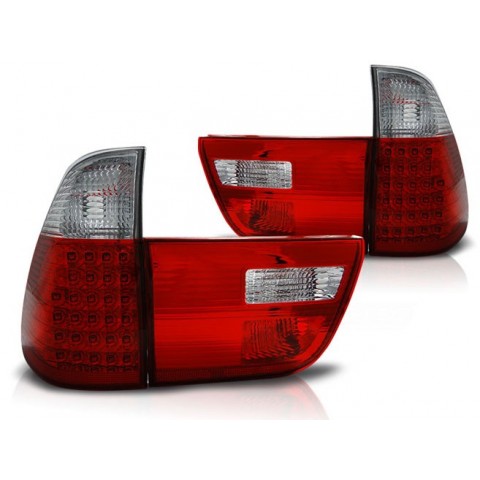 Lampy tył BMW X5 E53 Clear Red/White Led diodowe LDBMA3