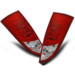 Lampy tył Ford Focus 1 3/5D HB - clearglass red/white LED - diodowe LDFO04