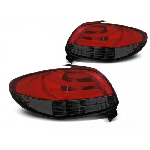 Lampy tył Peugeot 206 LED BAR RED BLACK - diodowe LDPE21