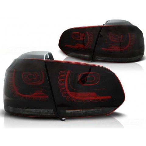 Lampy tył VW Golf 6 SMOKED RED LED dymione czerwone diodowe GTI-Look LDVW71