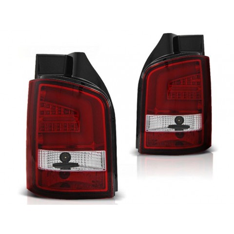Lampy tył VW T5 10-15 RED WHITE LED BAR diodowe LDVW98 Podnoszona KLAPA