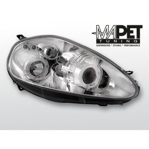 Fiat Grande Punto clear Angel Eyes CHROM soczewka ringi LPFI03