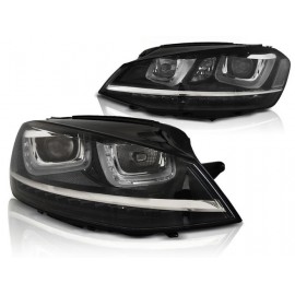Lampy przód VW Golf 7 - LED dzienne DRL dynamiczny kierunkowskaz LPVWP6