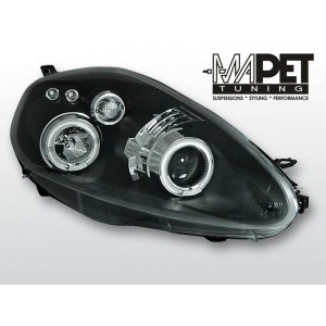 Fiat Grande Punto clear Angel Eyes BLACK soczewka ringi LPFI04
