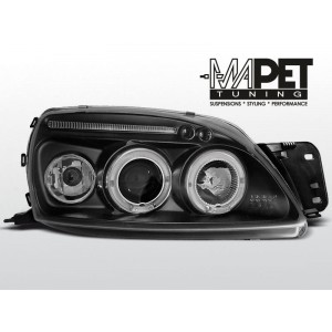 Ford Fiesta 99-02 clear Angel Eyes BLACK soczewka ringi LPFO27