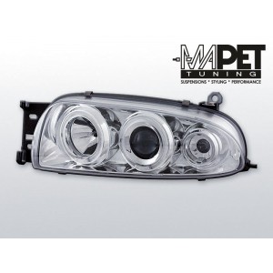 Ford Fiesta 95-99 clear Angel Eyes CHROM soczewka ringi LPFO07