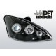 Lampy przód Ford Focus I 01-04 Angel Eyes BLACK soczewki ringi LPFO02