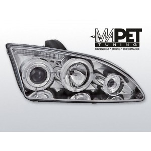 Ford Focus II clear Angel Eyes CHROM soczewki ringi LPFO13