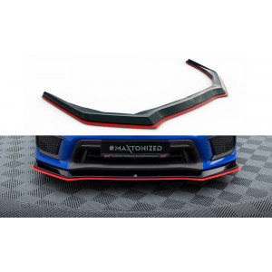 Przedni Splitter / dokładka V.2 Black+Red - Subaru WRX STI 2017-