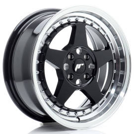 JR Wheels JR6 16x7 ET35 4x100 Gloss Black w/Machined Lip