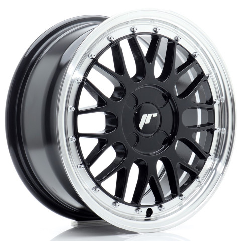 JR Wheels JR23 16x7 ET20-45 4H BLANK Gloss Black w/Machined Lip