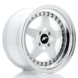 JR Wheels JR6 15x8 ET25 4x100 White w/Machined Lip