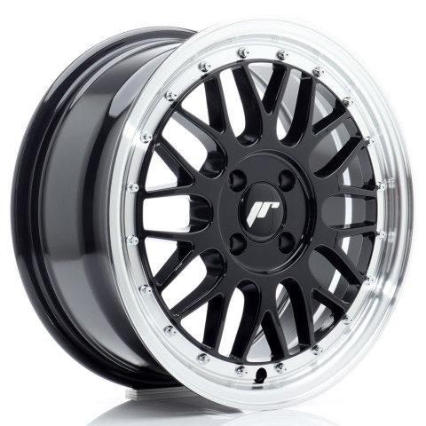 JR Wheels JR23 16x7 ET40 4x100 Gloss Black w/Machined Lip