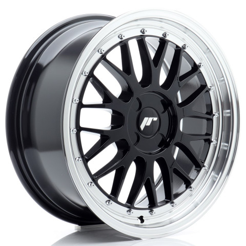 JR Wheels JR23 18x8 ET20-42 4H BLANK Glossy Black w/Machined Lip