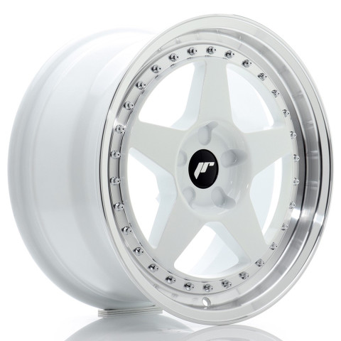 JR Wheels JR6 17x8 ET20-35 5H BLANK White w/Machined Lip