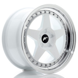 JR Wheels JR6 17x9 ET20-35 5H BLANK White w/Machined Lip