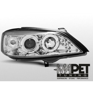 Opel Astra G clear CHROM Angel Eyes soczewka ringi LPOP17