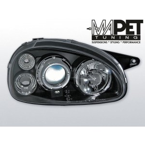 Opel Corsa B clear Angel Eyes BLACK soczewka ringi LPOP14