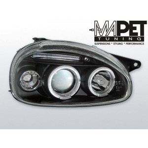 Opel Corsa B clear Angel Eyes BLACK soczewka ringi LPOP27