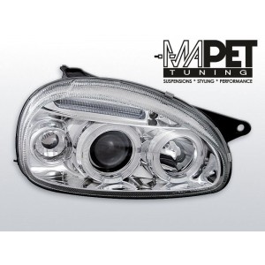 Opel Corsa B clear Angel Eyes CHROM soczewka ringi LPOP26