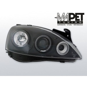 Opel Corsa C clear Angel Eyes BLACK soczewka ringi LPOP29