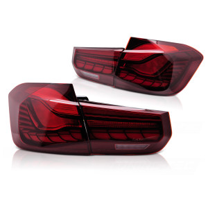Lampy BMW F30 Red OLED Diodowe z powitaniem LDBMK9