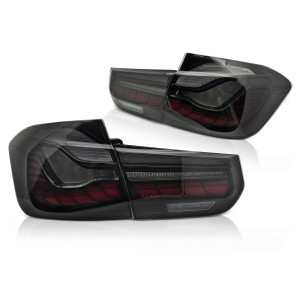 Lampy BMW F30 Smoked Black OLED Diodowe z powitaniem LDBML0