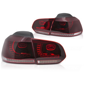 Lampy tył VW Golf 6 RED / WHITE FULL LED GTI-Look diodowe Dynamiczne LDVWU7