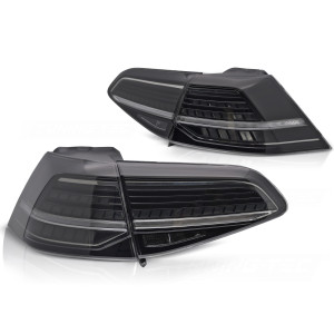 Lampy tył VW Golf 7 - BLACK LED SEQ Ciemne DIODOWE Dynamiczne LDVWV1