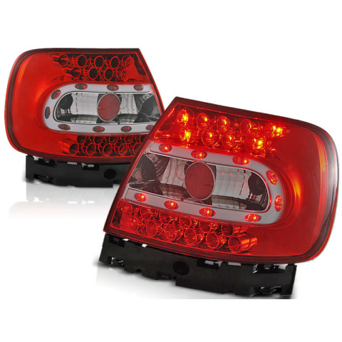 Lampy tył Audi A4 B5 Sedan - Clear Red/White Led - Diodowe LDAU07