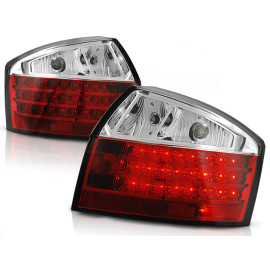 Lampy tył Audi A4 B6 Sedan - Clear Red/White Led - Diodowe LDAU27