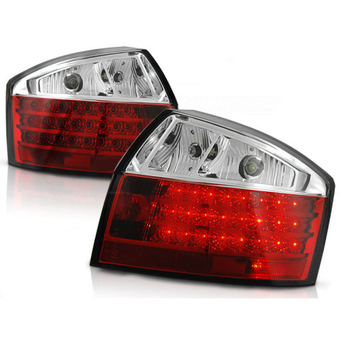 Lampy tył Audi A4 B6 Sedan - Clear Red/White Led - Diodowe LDAU27