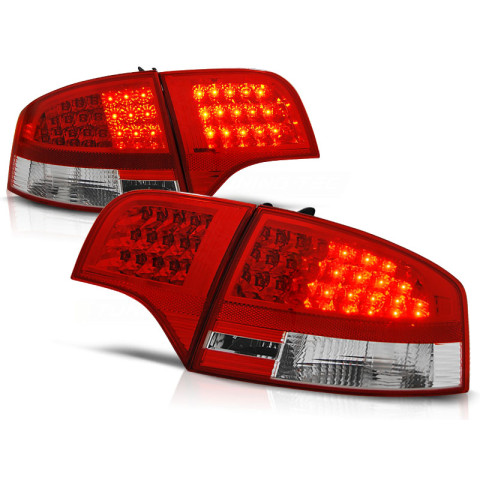 Lampy tył Audi A4 B7 Sedan - Clear Red/White Led - Diodowe LDAU53