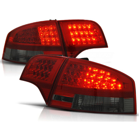 Lampy tył Audi A4 B7 Sedan - Clear Red/Black Led - Diodowe LDAU54