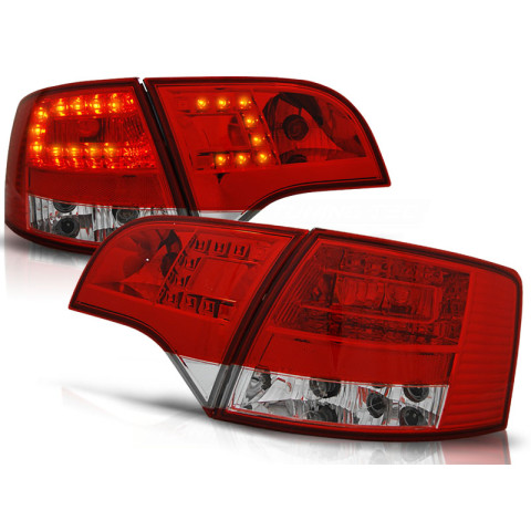 Lampy tył Audi A4 B7 Avant - Red / White Led - Diodowe LDAU37