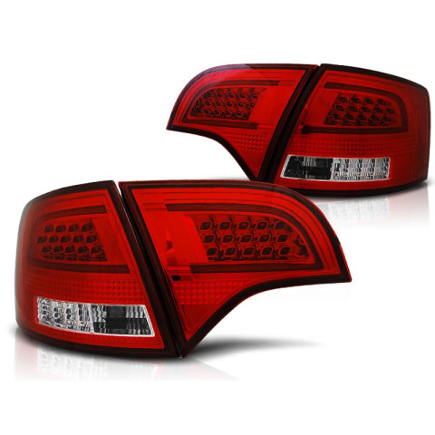 Lampy tył Audi A4 B7 Avant Kombi - Red/White Led BAR - Diodowe LDAUB0