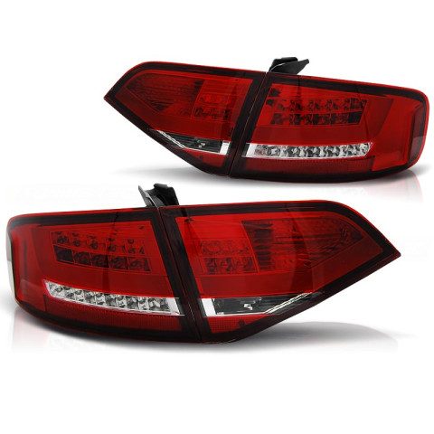 Lampy tył Audi A4 B8 Sedan - RED WHITE LED BAR - Diodowe LDAU97