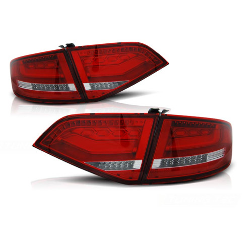 Lampy tył Audi A4 B8 Sedan - RED WHITE LED BAR - Diodowe LDAUA2