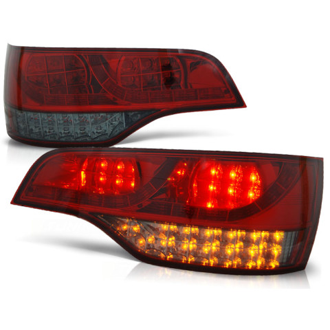 Lampy tył Audi Q7 - Clear Red / Black Led - Diodowe LDAU58