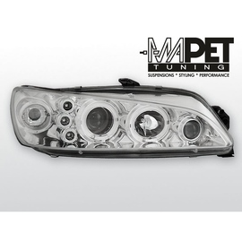 Peugeot 306 97-01 clear Angel Eyes CHROM soczewka ringi LPPE16