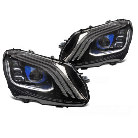 Lampy Mercedes C-klasa W205 DRL LED BLACK diodowe 