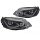 Lampy przód VW Golf 7 - BLACK FULL LED DRL dzienne - diodowe LPVWW8