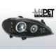 Lampy przód Renault Megane 99-02 clear Angel Eyes BLACK ringi LPRE10