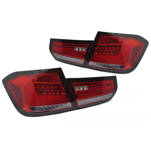 Lampy BMW F30 Red / White Led BAR Diodowe dynamiczne 