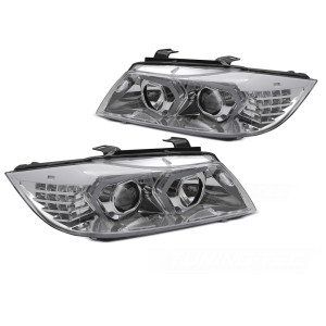 Lampy przód BMW E90 / E91 - Chrom 3D LED - diodowe LPBMP3