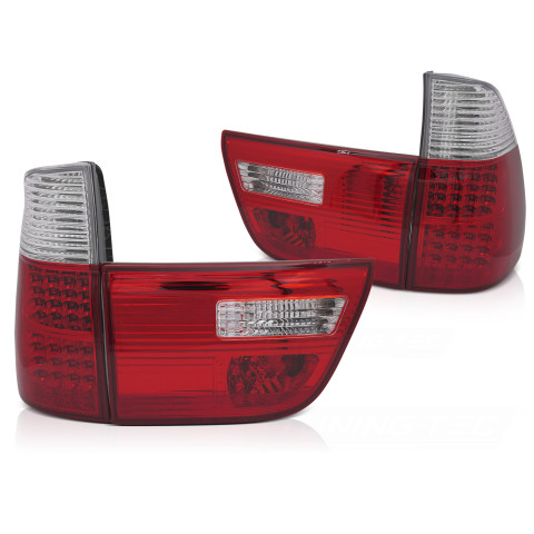 Lampy tył BMW X5 E53 Clear Red/White Led diodowe LDBMM8