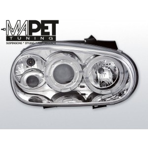 VW Golf 4 97-03 clear Angel Eyes CHROM soczewka ringi LPVW06