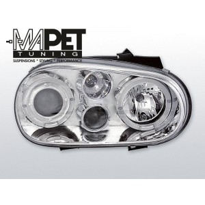 VW Golf 4 97-03 clear Angel Eyes CHROM soczewka ringi LPVW65
