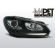 Lampy przód VW Golf 6 - BLACK LED DRL - diodowe Światła dzienne LPVWG3