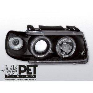 VW Polo 6N 94-99 clear Angel Eyes BLACK ringi LPVW09